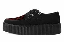 V9973 Black & Burgundy Leopard D-Ring Mondo Creeper