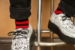 TSK1121 Red & Black Stripe T.U.K Men's Sock